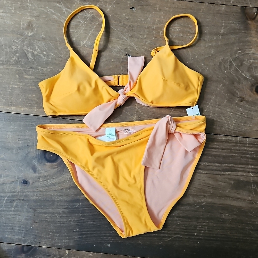 Aerie Pink and Yellow Bikini Set